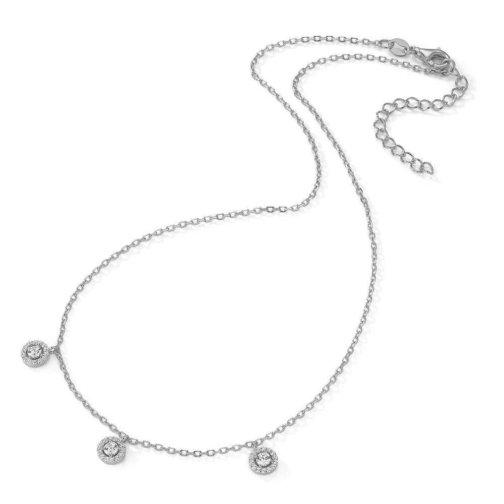 Collier Sølv Zirconia rhodineret 36-41 cm