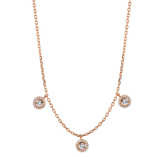 Collier Sølv rose forgyldt 37-42 cm