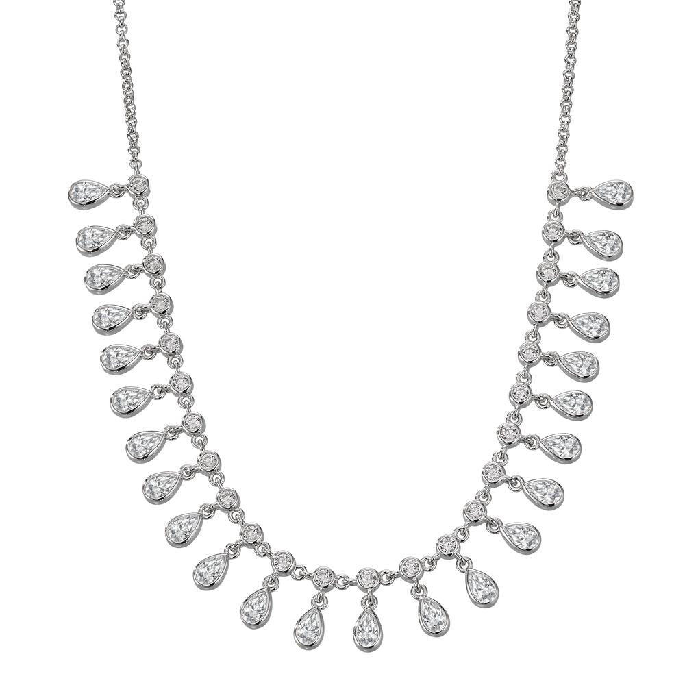 Collier Sølv Zirconia rhodineret 36-41 cm