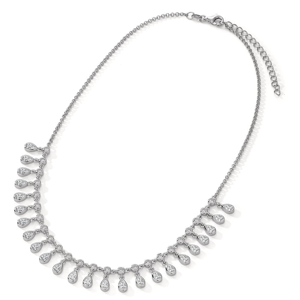 Collier Sølv Zirconia rhodineret 36-41 cm