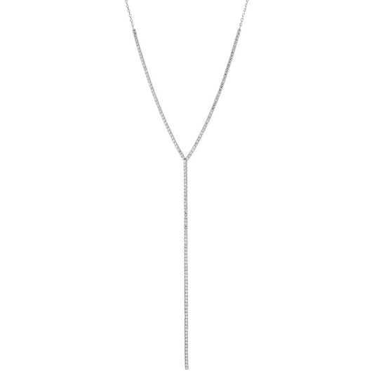 Collier Sølv Zirconia rhodineret 38-43 cm