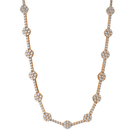 Collier Sølv Zirconia rose forgyldt 40-45 cm