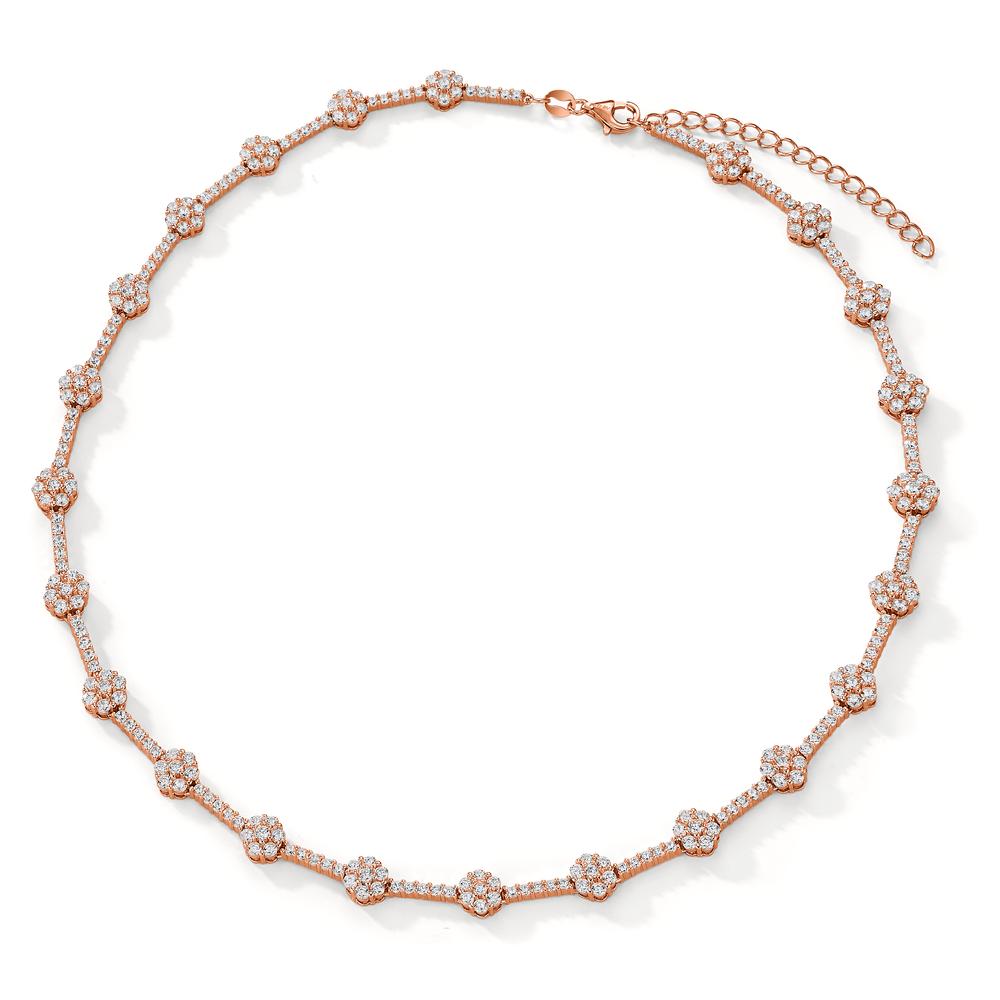 Collier Sølv Zirconia rose forgyldt 40-45 cm