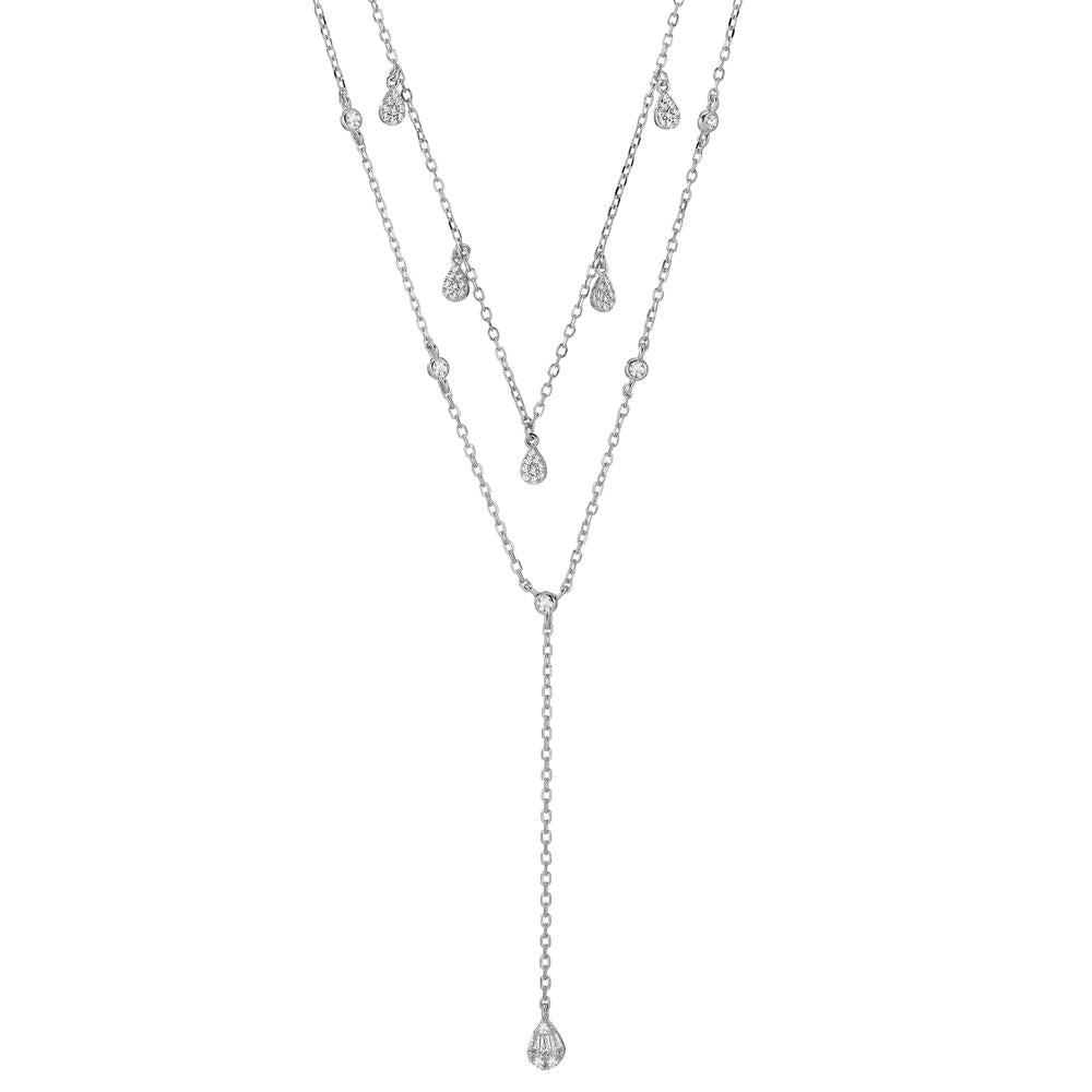 Collier Sølv Zirconia rhodineret 40-45 cm