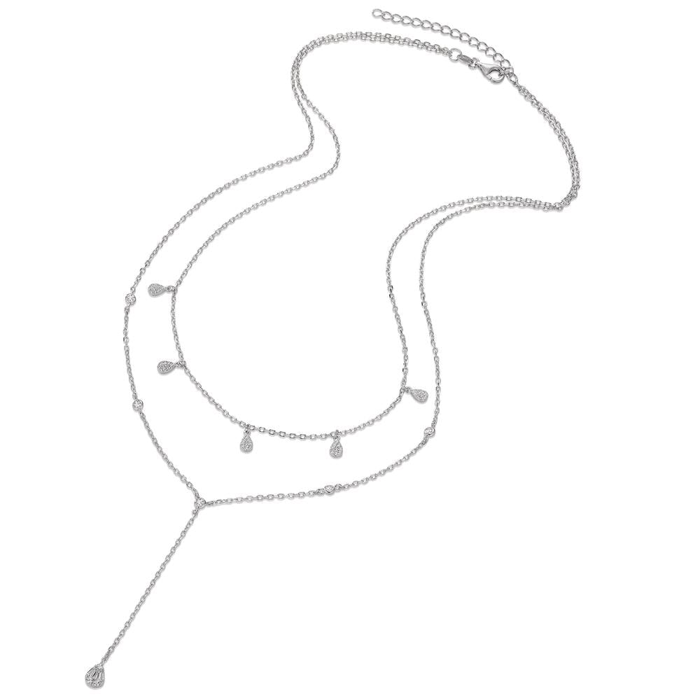 Collier Sølv Zirconia rhodineret 40-45 cm