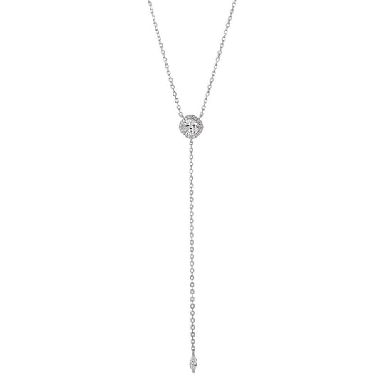 Collier Sølv Zirconia rhodineret 40-45 cm