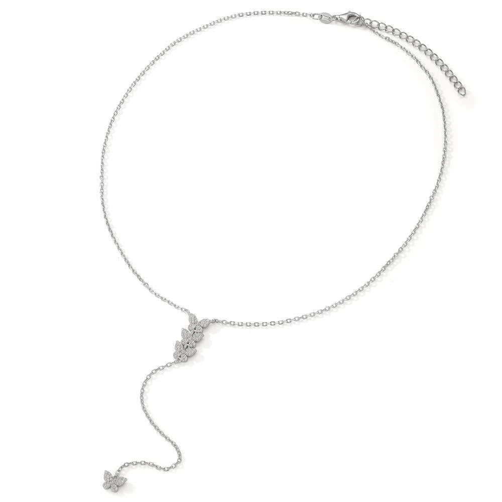 Collier Sølv Zirconia rhodineret sommerfugl 40-45 cm