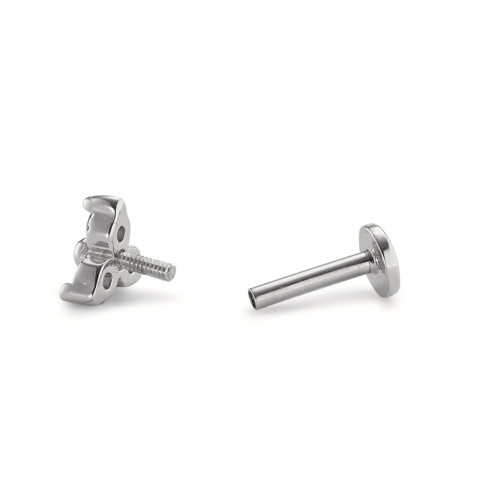 Piercing 750/18K hvidguld Zirconia 3 Sten Ø5.2 mm