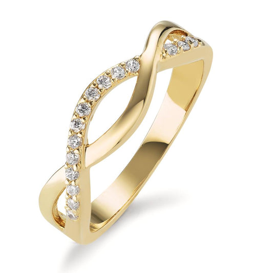 Fingerring Bronze Zirconia 15 Sten gul forgyldt Uendelighed