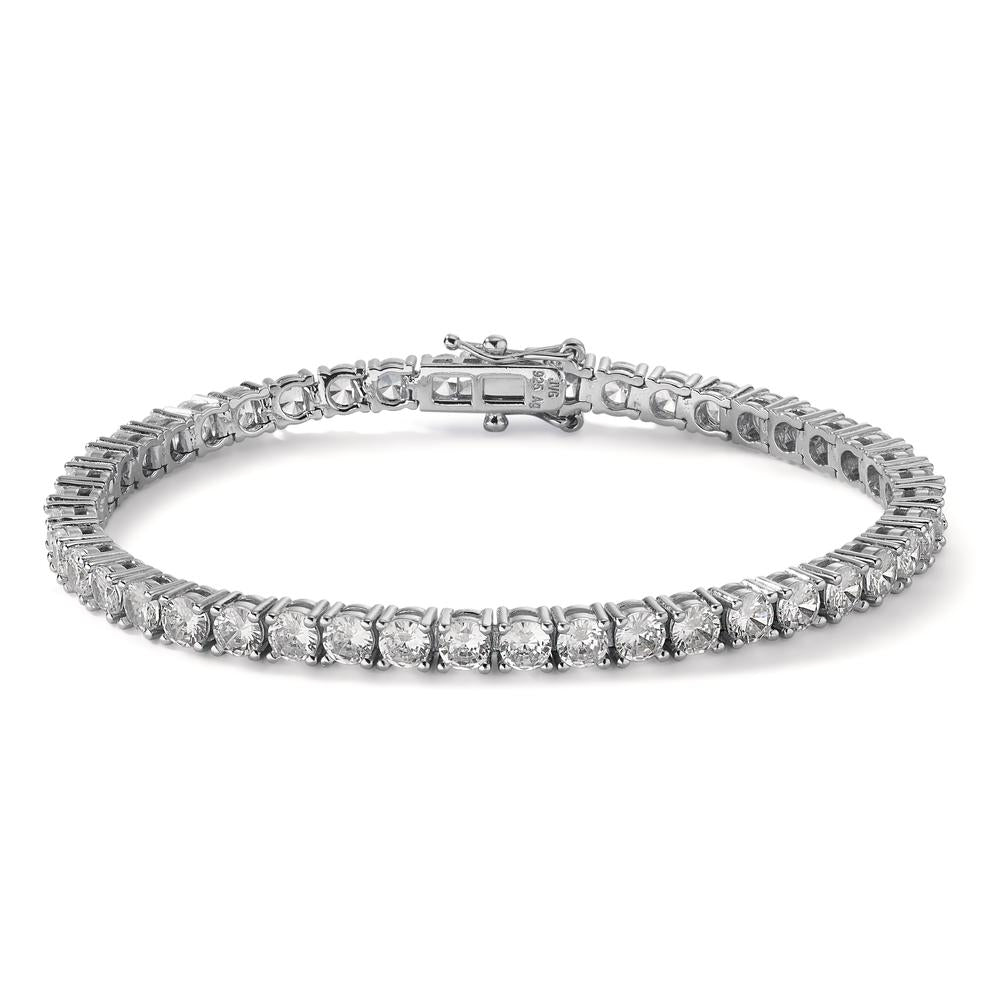 Armbånd Sølv Zirconia rhodineret 19 cm