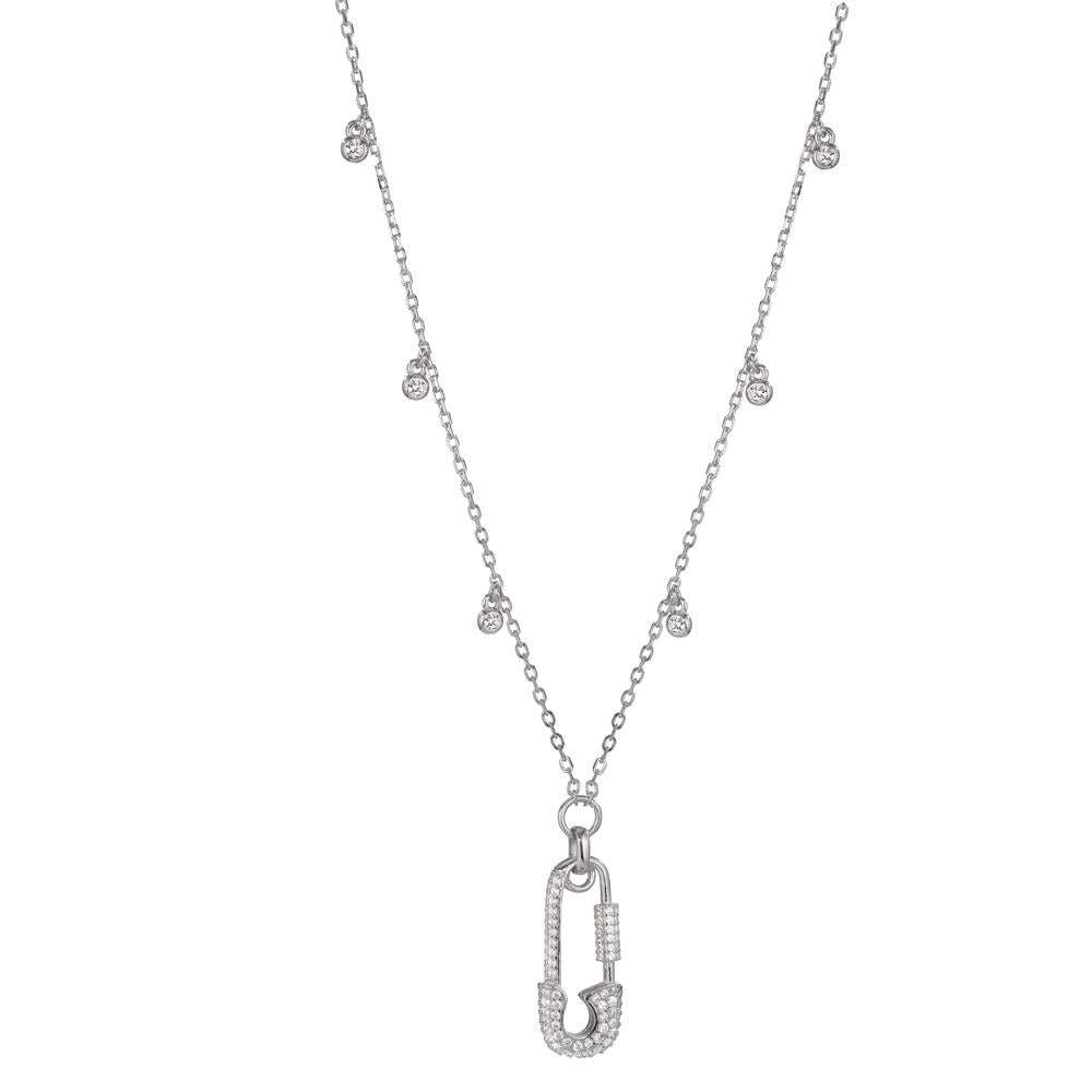 Collier Sølv Zirconia rhodineret Sikkerhedsnål 40-45 cm