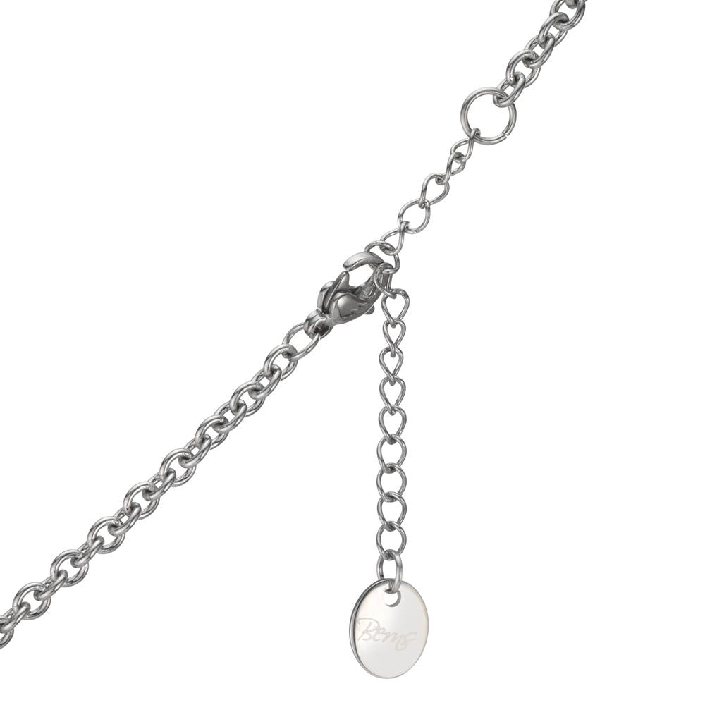 Collier Rustfrit stål Zirconia lyserød 41-45 cm