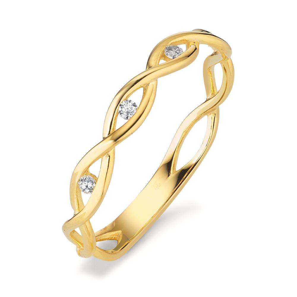 Fingerring 375/9K guld Zirconia 4 Sten