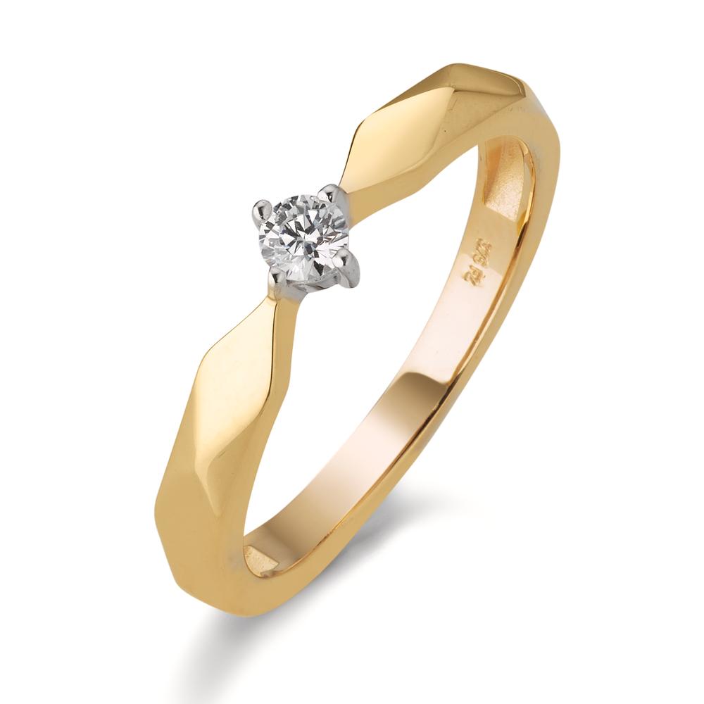 Solitaire ring 375/9K guld Zirconia tofarvet