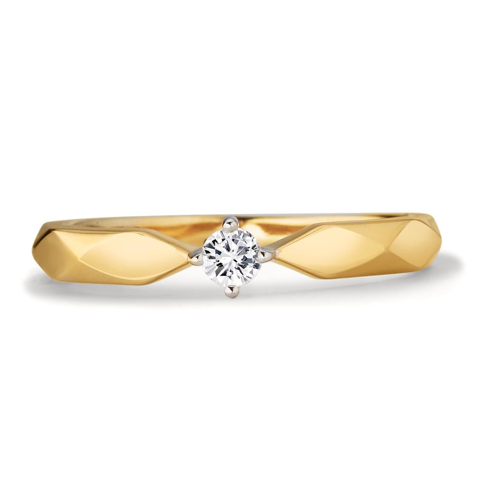 Solitaire ring 375/9K guld Zirconia tofarvet