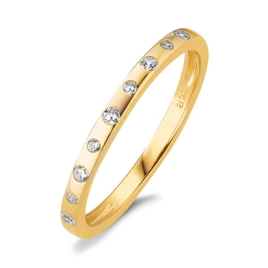 Indsæt ring 375/9K guld Zirconia 9 Sten