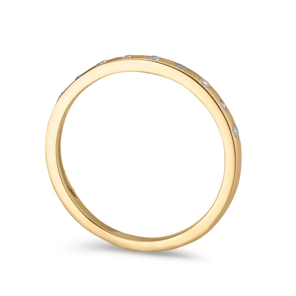 Indsæt ring 375/9K guld Zirconia 9 Sten