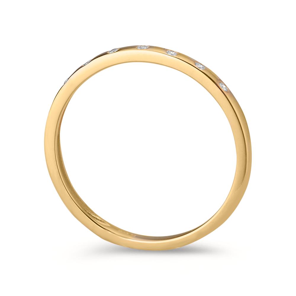 Indsæt ring 375/9K guld Zirconia 9 Sten