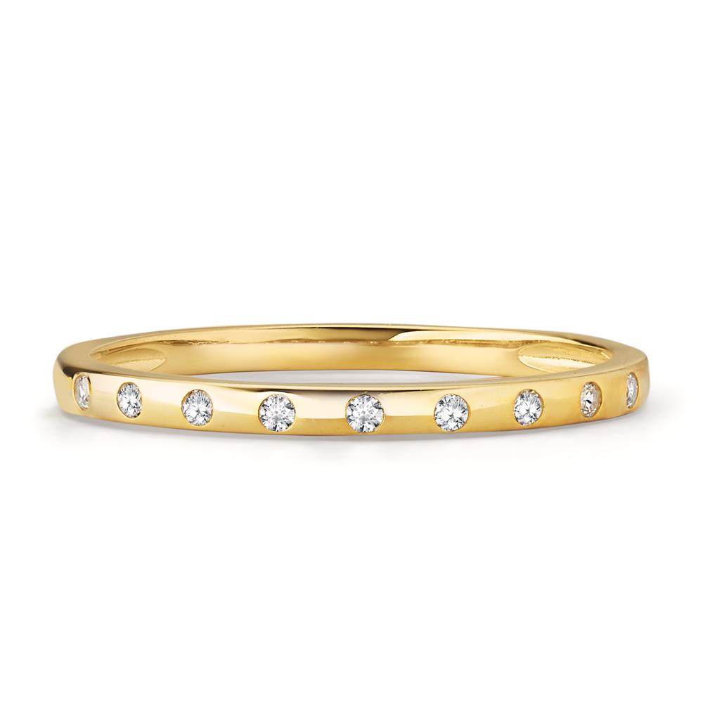 Indsæt ring 375/9K guld Zirconia 9 Sten