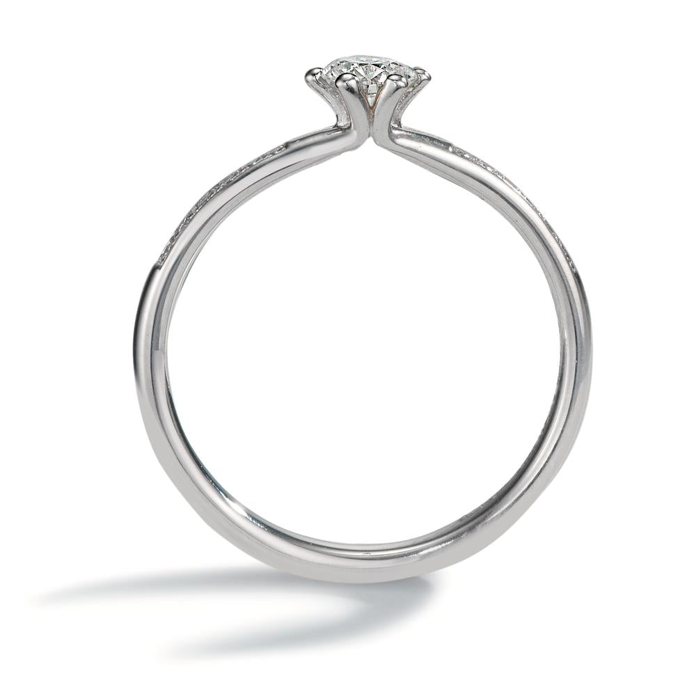 Solitaire ring 950 platin Diamant 0.364 ct, 13 Sten , w-si, GIA