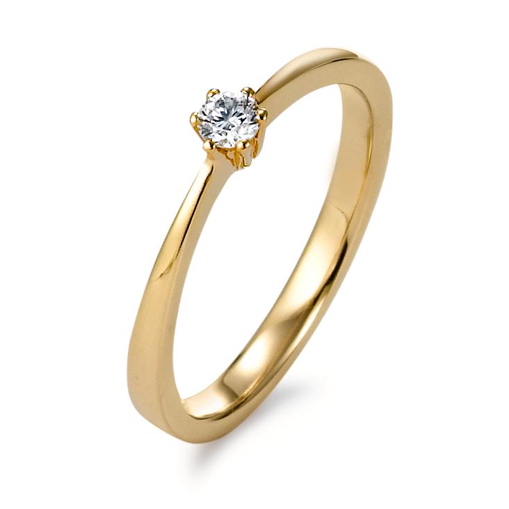 Solitaire ring 750/18K guld Diamant 0.10 ct, w-si