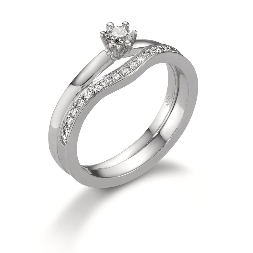 Solitaire ring 750/18K hvidguld Diamant 0.15 ct, w-si
