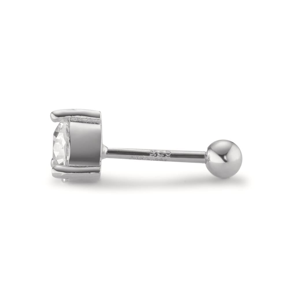 Piercing Sølv Zirconia rhodineret Ø5.5 mm