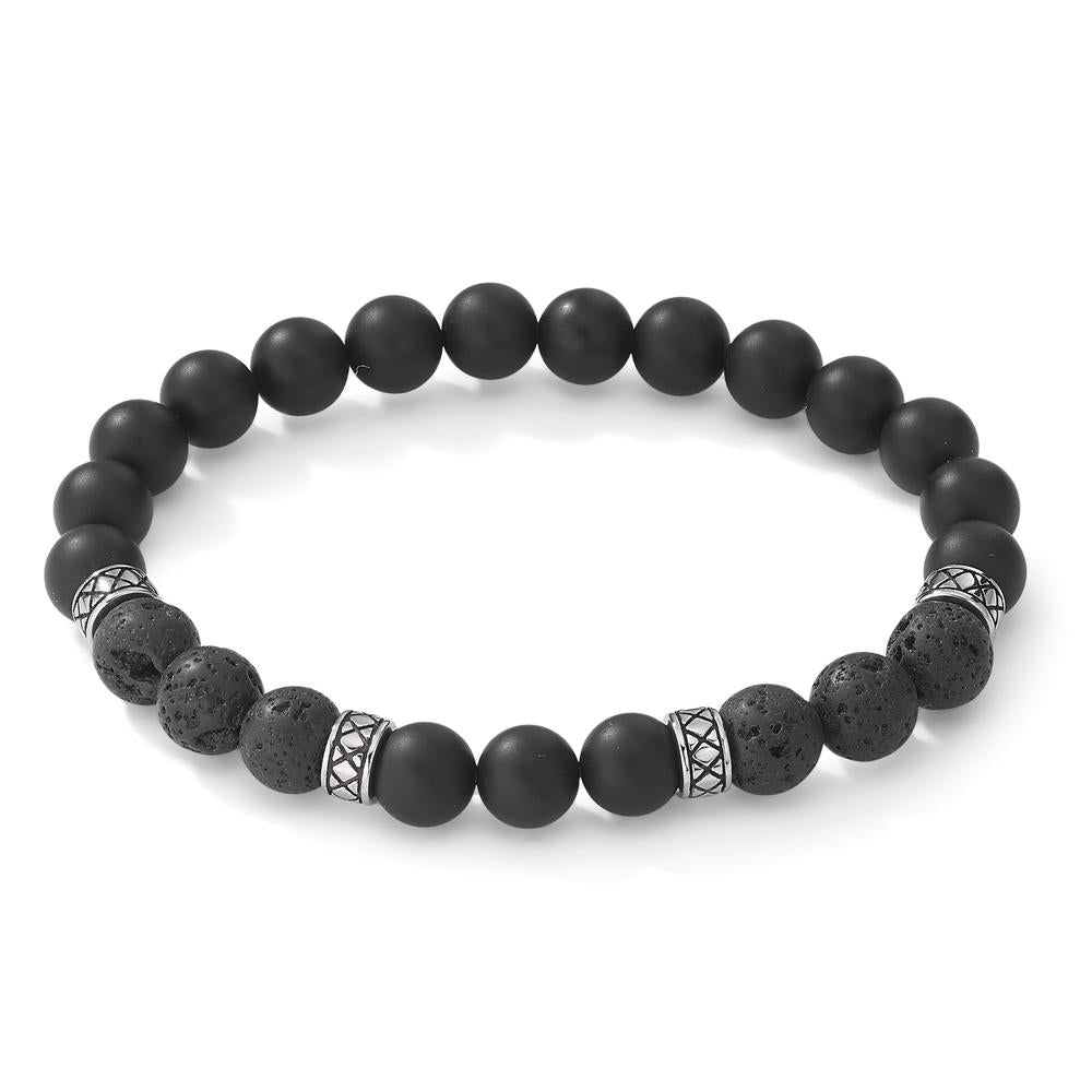 Armbånd Rustfrit stål Onyx patineret 20 cm Ø8.5 mm