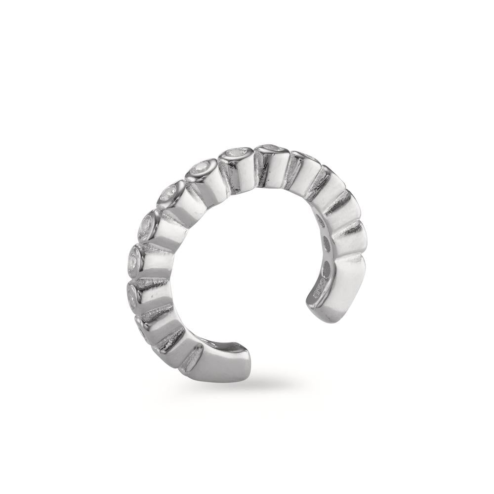 Øreclips Sølv Zirconia 14 Sten rhodineret Ø13 mm