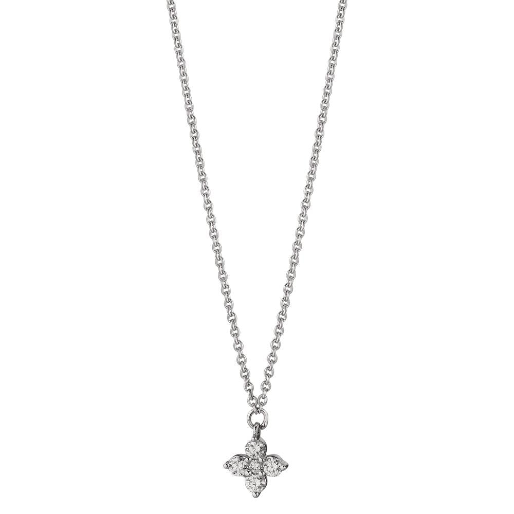 Collier 750/18K hvidguld Diamant 0.11 ct, 5 Sten , w-si 42-45 cm