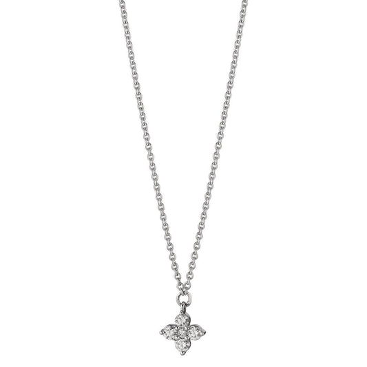 Collier 750/18K hvidguld Diamant 0.11 ct, 5 Sten , w-si 42-45 cm