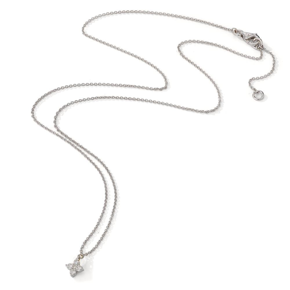 Collier 750/18K hvidguld Diamant 0.11 ct, 5 Sten , w-si 42-45 cm