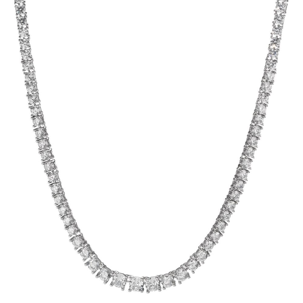 Collier Sølv Zirconia rhodineret 42 cm