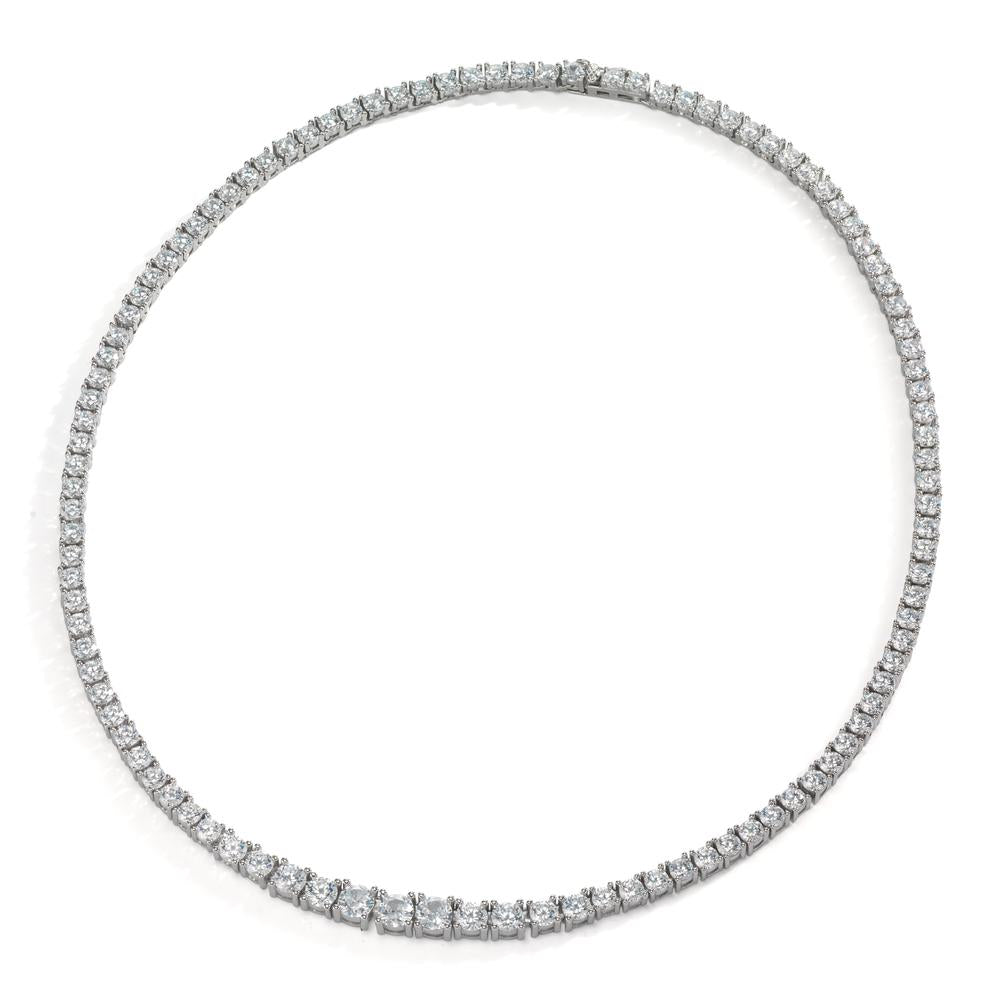 Collier Sølv Zirconia rhodineret 42 cm