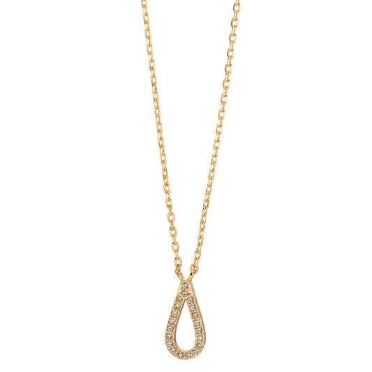 Collier Bronze Zirconia 20 Sten forgyldt 40-45 cm