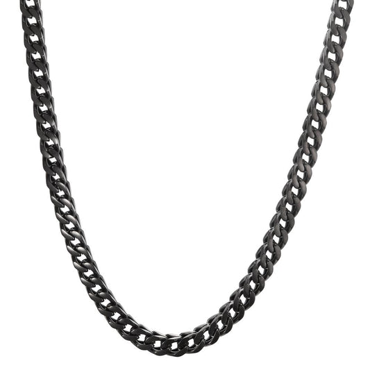 Collier Rustfrit stål sort IP belagt 50 cm