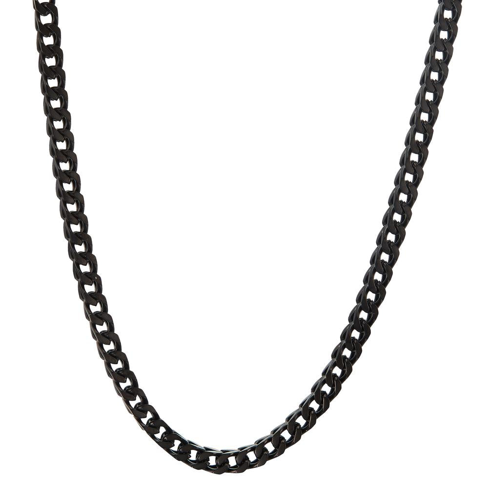 Collier Rustfrit stål sort IP belagt 50 cm