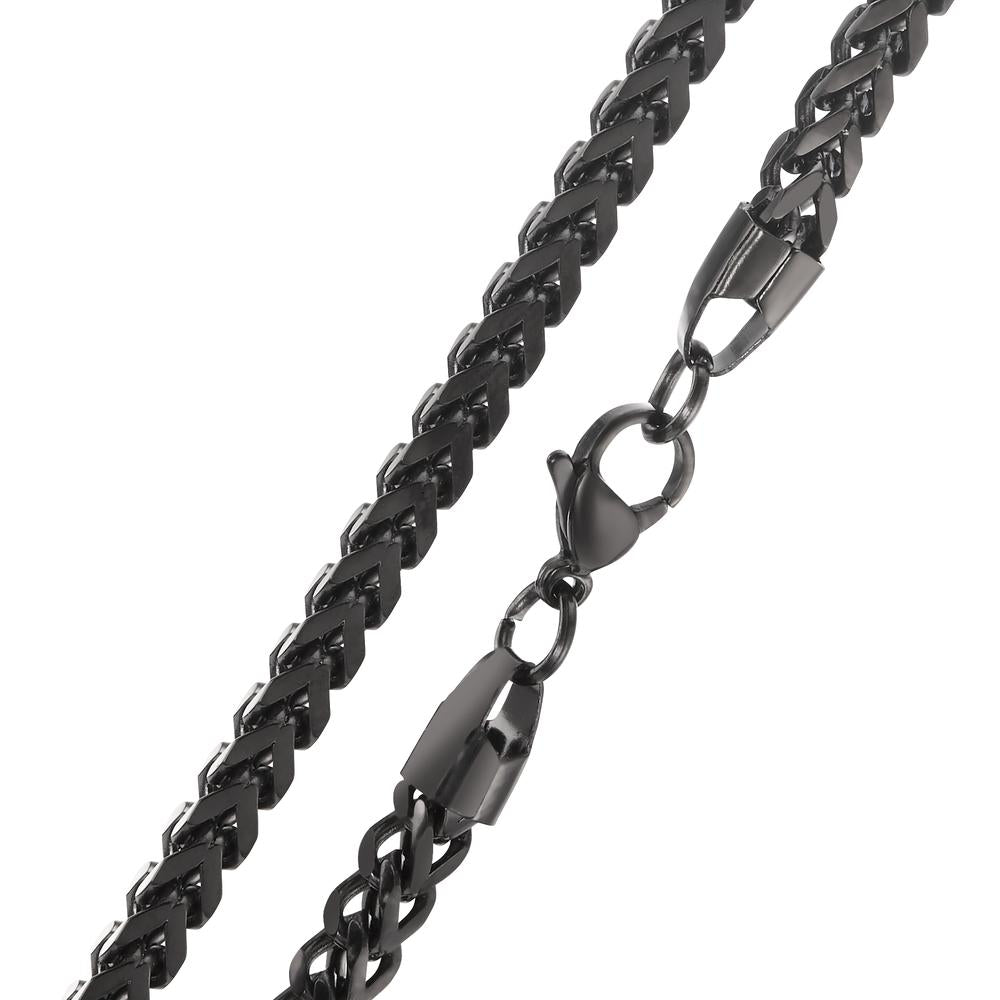 Collier Rustfrit stål sort IP belagt 50 cm