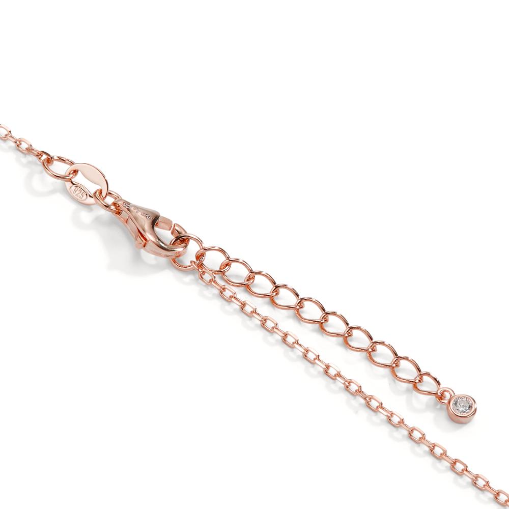 Collier Sølv Zirconia farverig rose forgyldt 42-45 cm Ø14 mm