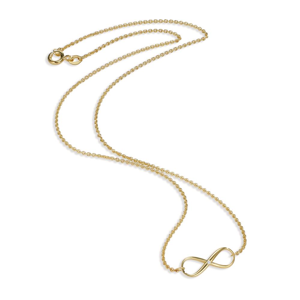 Collier 375/9K guld Diamant 0.005 ct, w-pi1 Uendelighed 42 cm