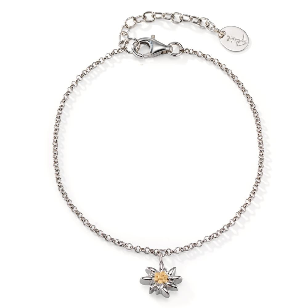 Armbånd Sølv tofarvet rhodineret Edelweiss 18-22 cm