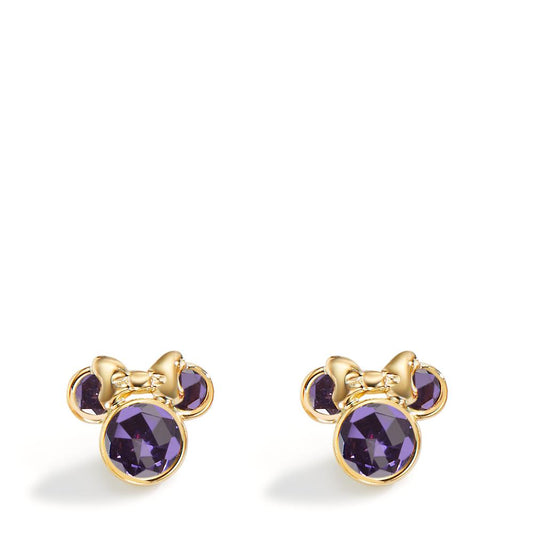 Ørestikker 375/9K guld Zirconia violet , 6 Sten Ø8 mm