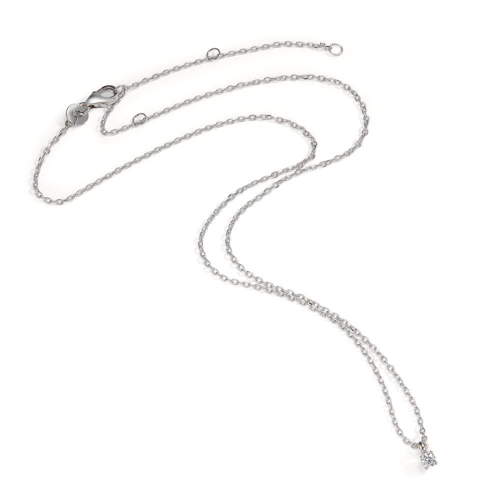 Collier Sølv Zirconia 3 mm rhodineret 38-45 cm Ø3 mm