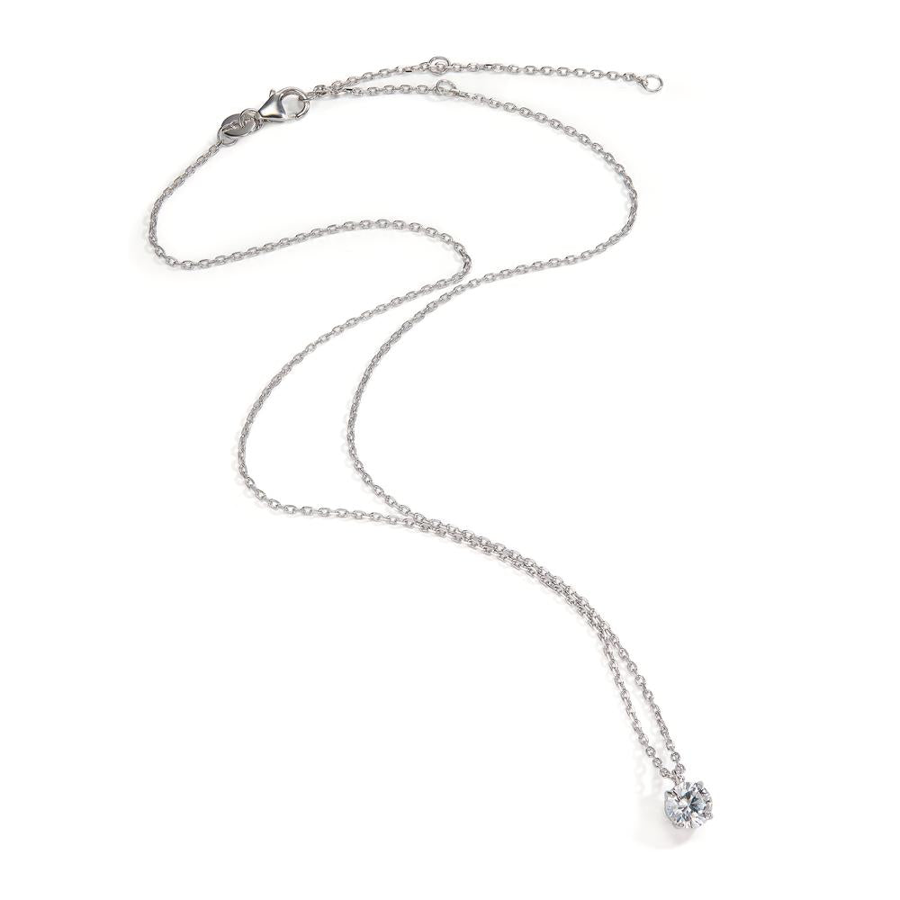 Collier Sølv Zirconia 6 mm rhodineret 38-45 cm Ø6 mm