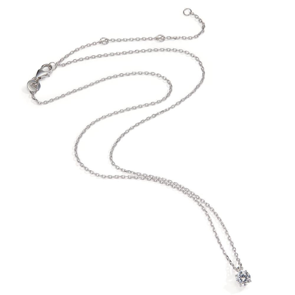 Collier Sølv Zirconia 5 mm rhodineret 38-45 cm