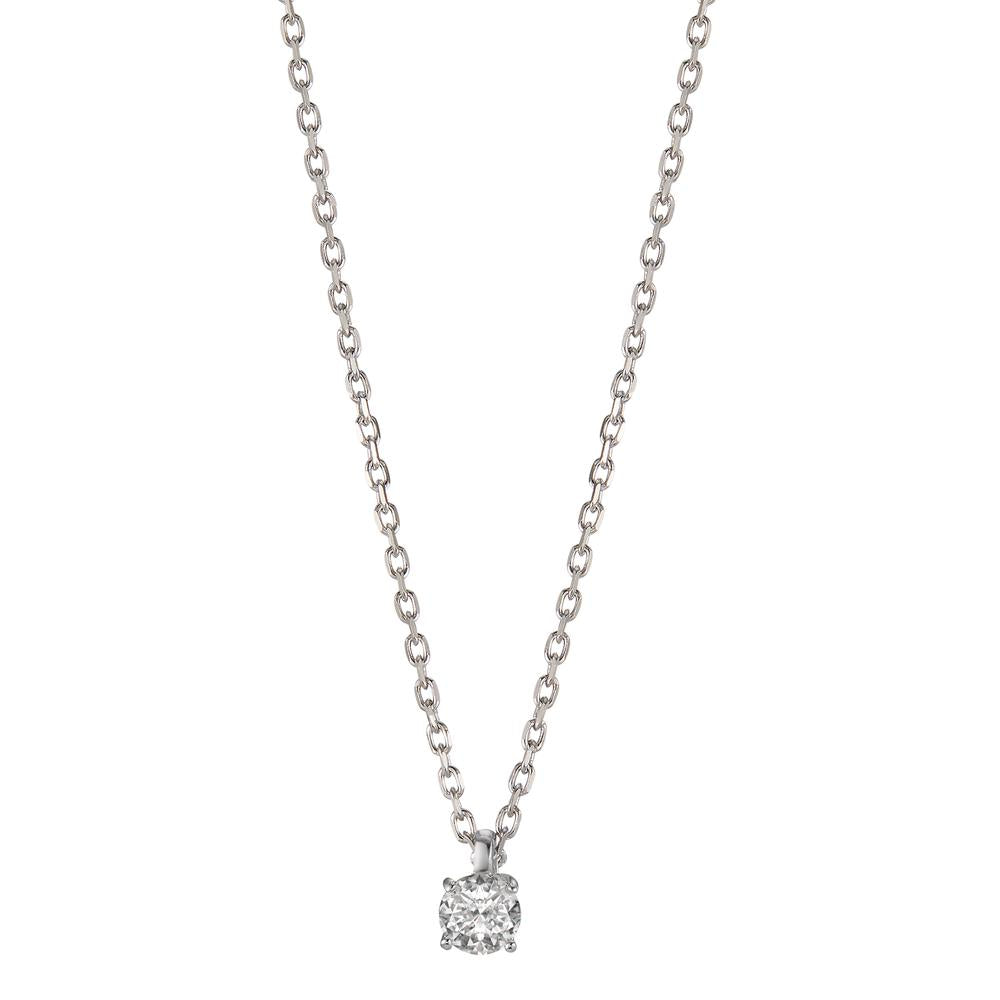 Collier Sølv Zirconia 4 mm rhodineret 38-45 cm