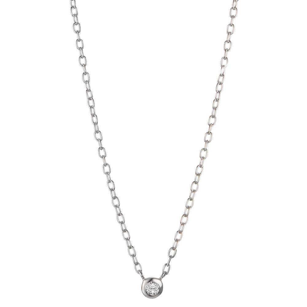 Collier Sølv Zirconia rhodineret 40-45 cm