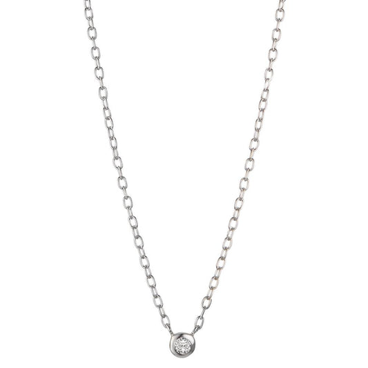 Collier Sølv Zirconia rhodineret 40-45 cm