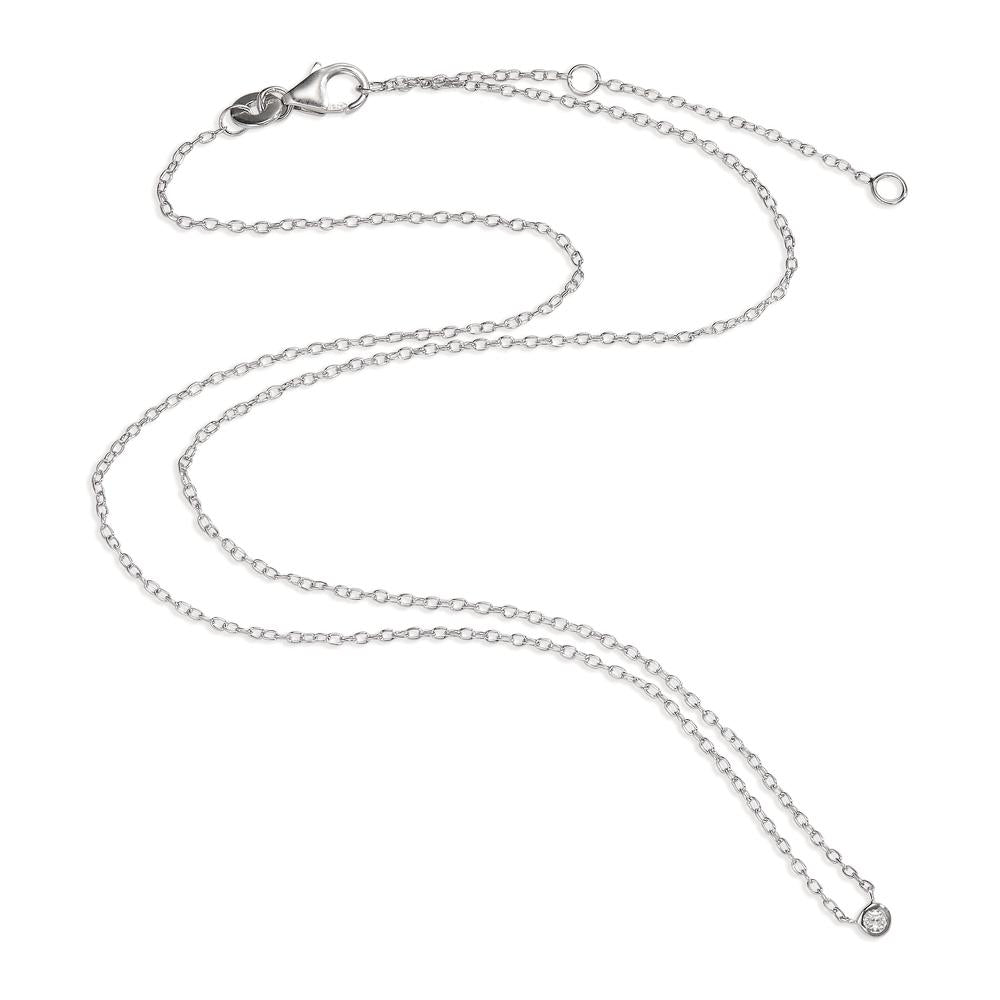 Collier Sølv Zirconia rhodineret 40-45 cm