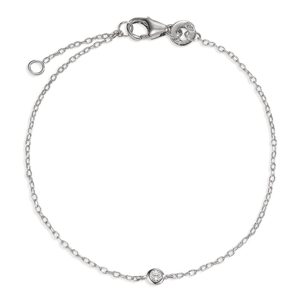 Armbånd Sølv Zirconia rhodineret 16-18 cm